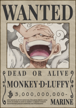 Slika Luffy Wanted from One Piece Poster A3